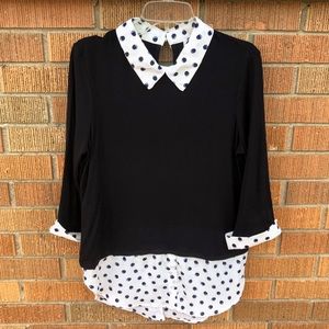 Sweater with Button Up Shirt Details